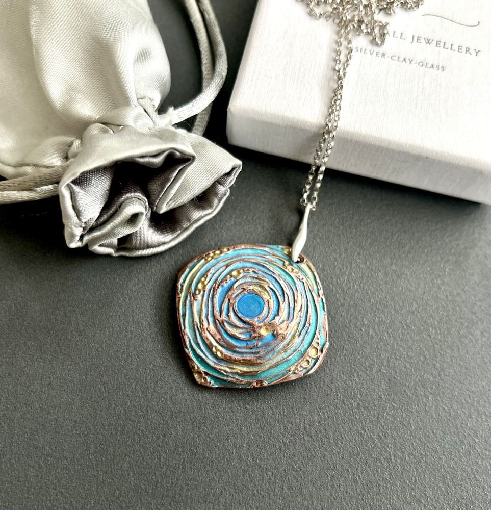 Handcrafted Copper Clay Pendant Necklace - Image 4
