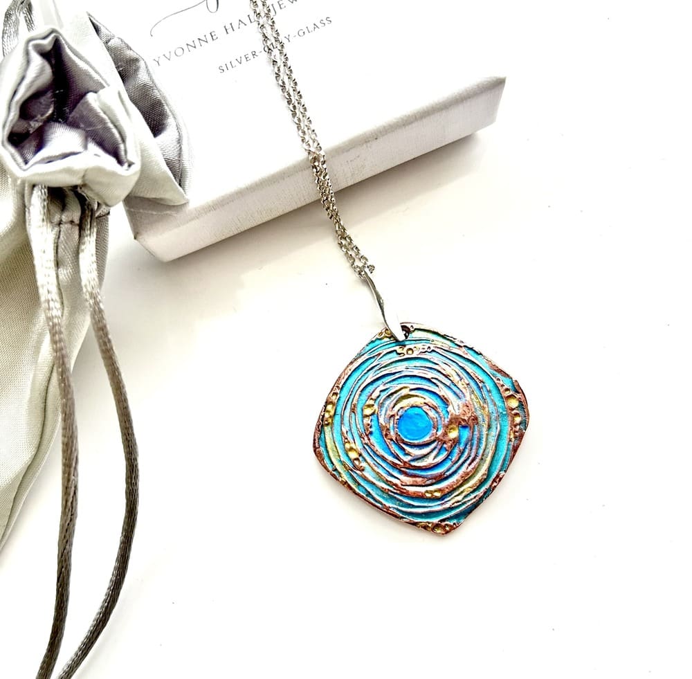 Handcrafted Copper Clay Pendant Necklace - Image 2