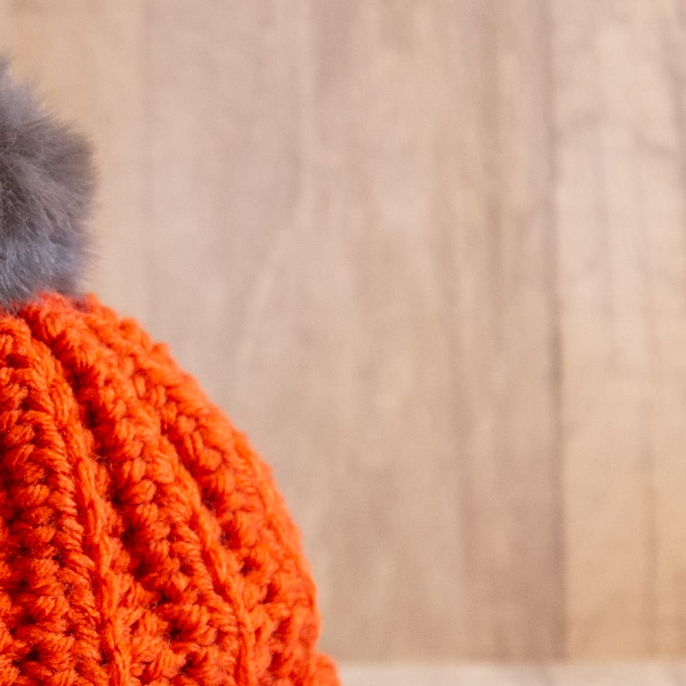 Crochet Winter Woolly Hat for Toddlers: Orange - Image 2