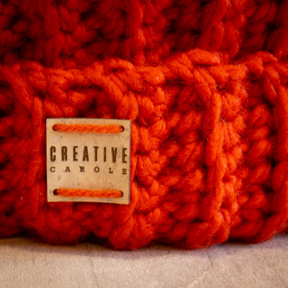 Crochet Winter Woolly Hat: Orange - Image 4