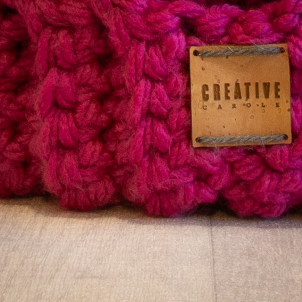 Crochet Winter Woolly Hat: Pink - Image 2