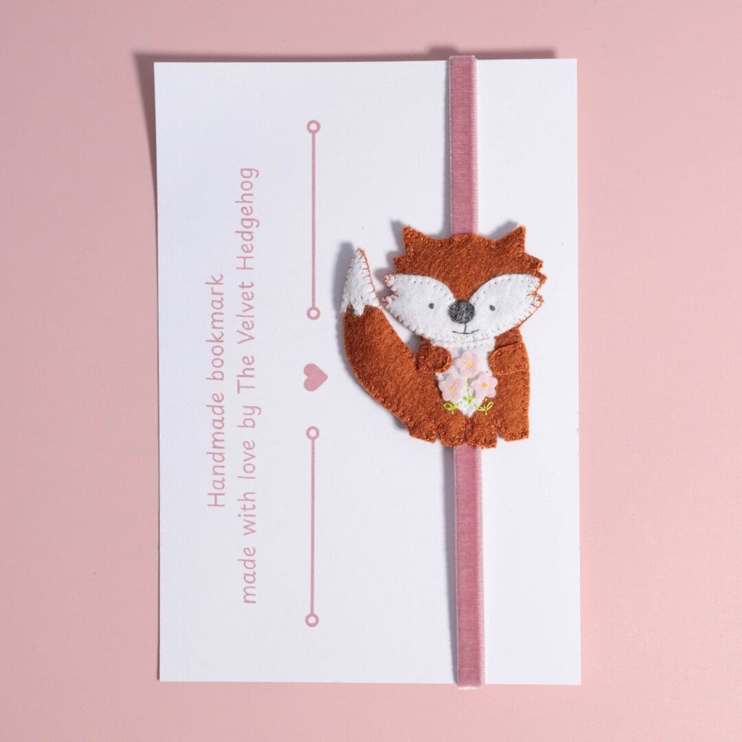 Fox bookmark on a presentation card