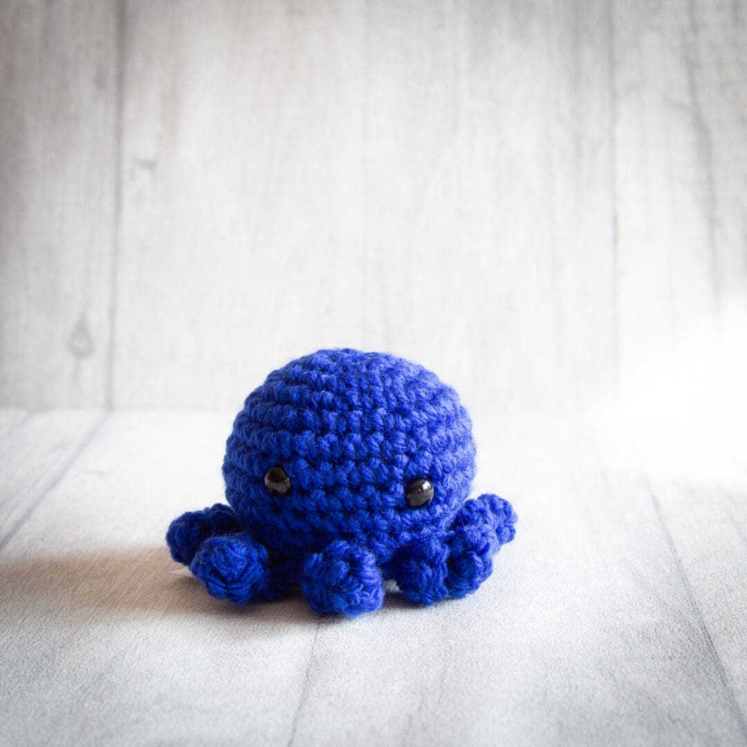 Handmade crochet baby octopus ukca approved blue