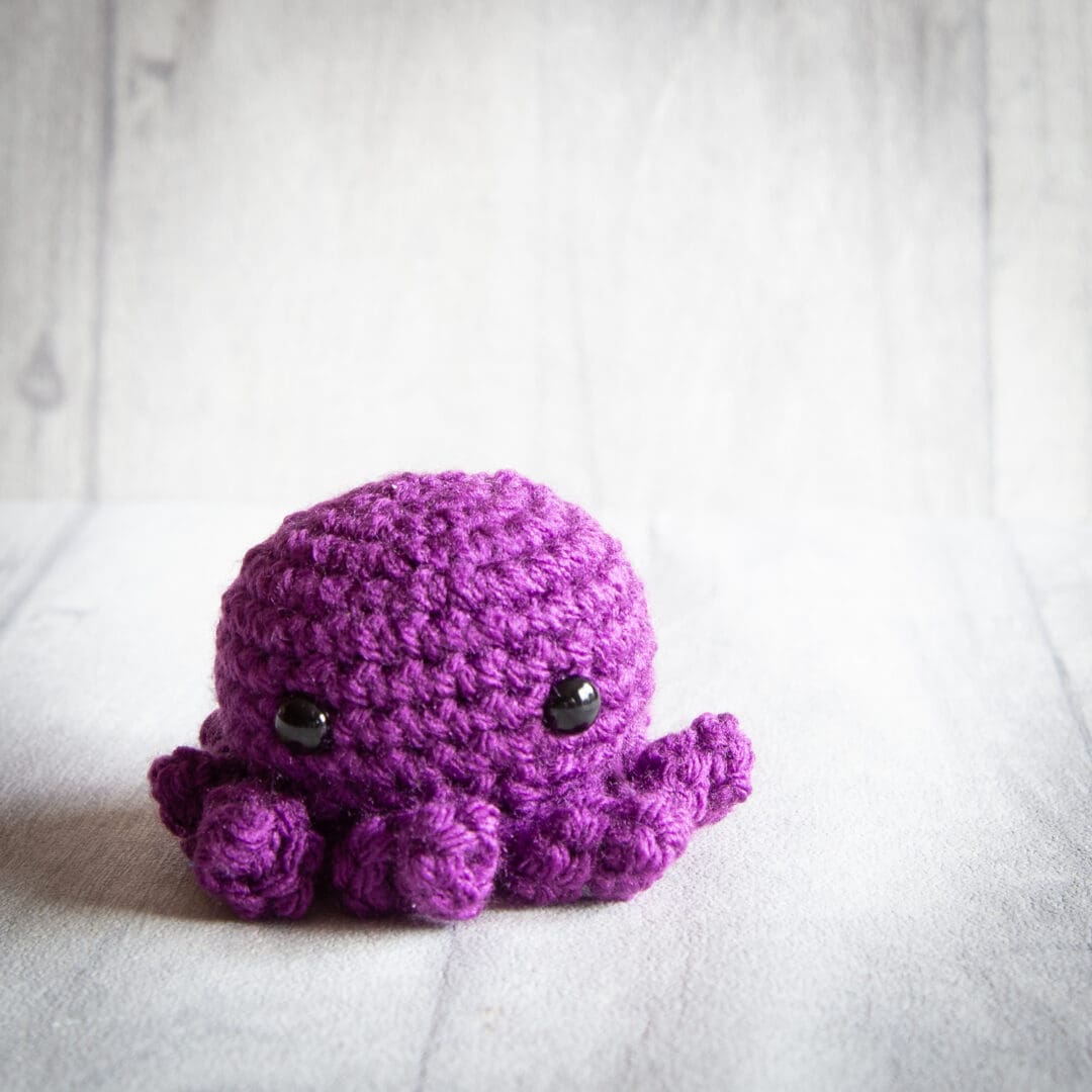 Handmade crochet baby octopus ukca approved blue