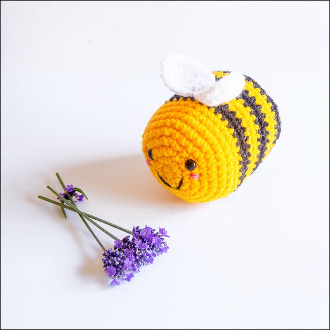 Handmade crochet bee UKCA approved in Yellow and Black