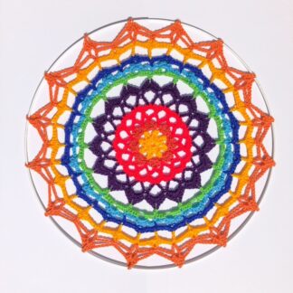 Handmade crochet mandala in technical