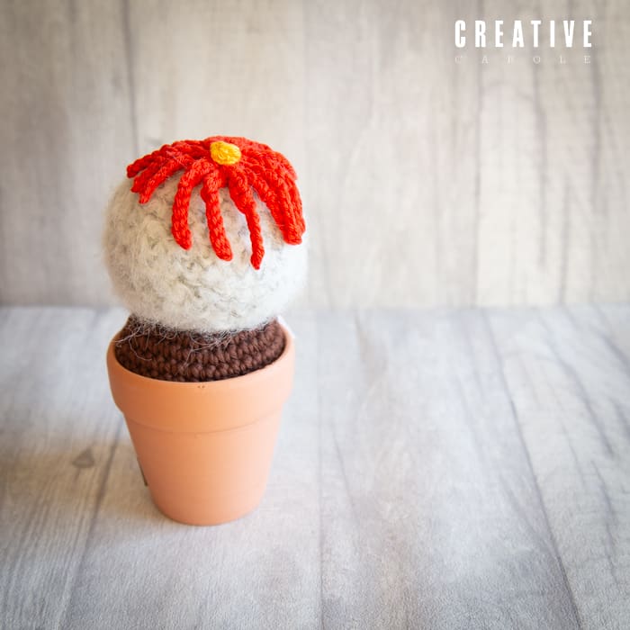 Handmade crochet orange flower