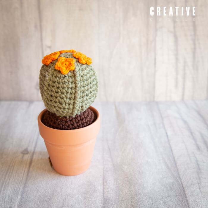 Handmade crochet small orange flower