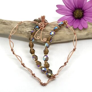 heart decoration with crystal beads