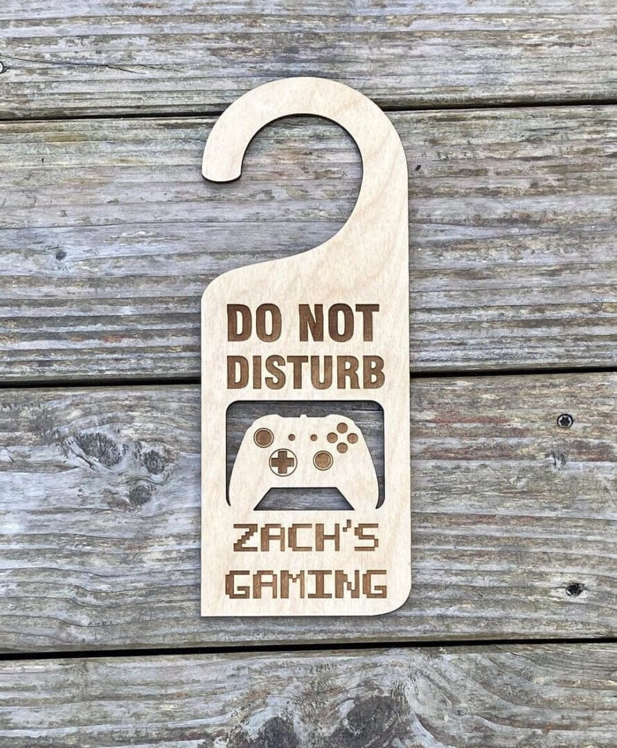 Personalised Wooden 'Do Not Disturb' Gaming Door Sign