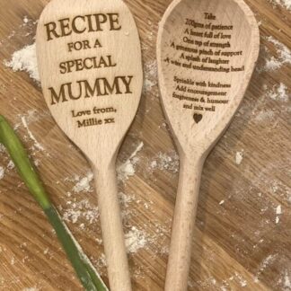 Personalised wooden spoon, recipe for mummy, mum gift, Mother’s Day, unique Mother’s Day gift, gift for mummy, grandmother gift