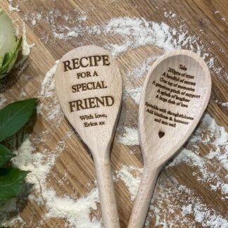 Personalized Wooden Spoon, Recipe For A Special Friend, friendship group