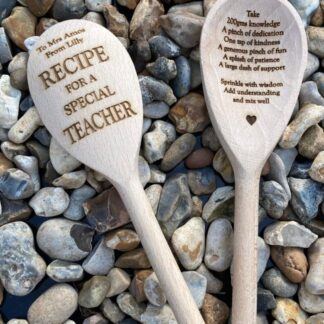 Personalized Teacher Gift - Engraved Wooden Spoon - Recipe for a Special Educator - Custom Appreciation