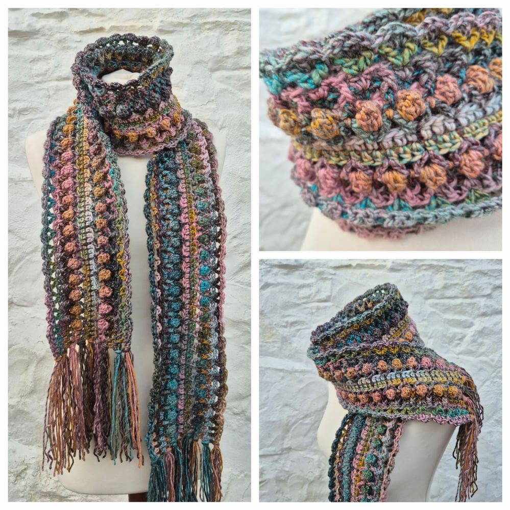 jewelspun crocheted scarf