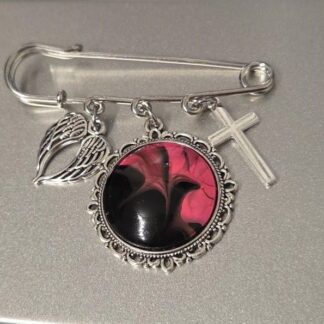 Hand-painted-brooch-black-pink