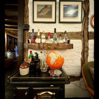 rustic whisky barrel oak bottle shelving