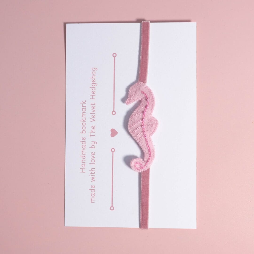 Your seahorse bookmark will arrive on a presentation card