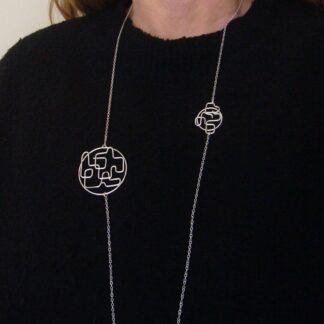 recycled sterling silver wire necklace