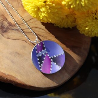 Anodised aluminium sparkle effect abstract pendant