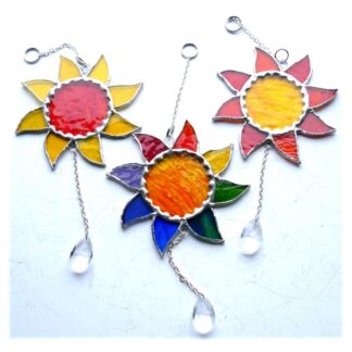 Sunshine stained glass suncatcher handmade crytstal gift