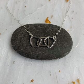 recycled sterling silver wire link necklace