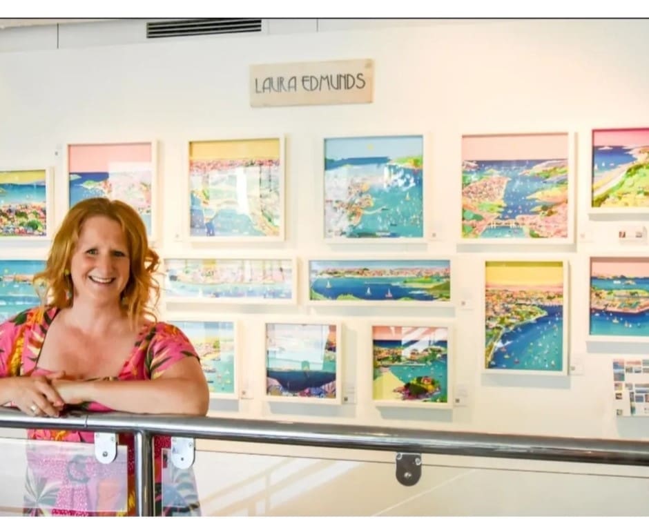 Laura Edmunds in the Plymouth Colour Collective Exhibition at the Theatre Royal in Plymouth for their Summer Exhibition 2025