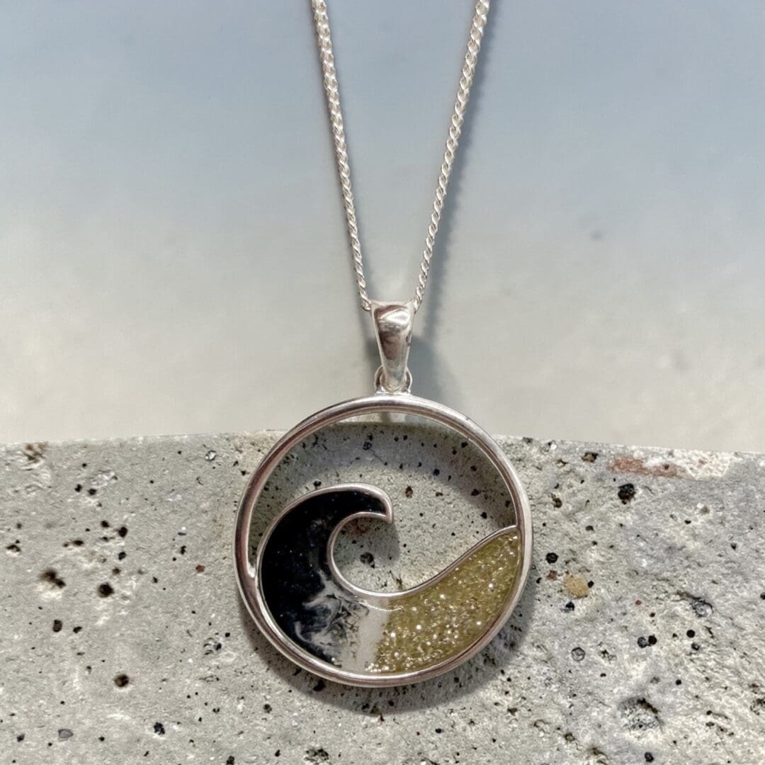 Sterling Silver Ocean Wave Pendant