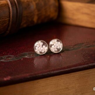 Pale Pink Flower Detailed Stud Earrings