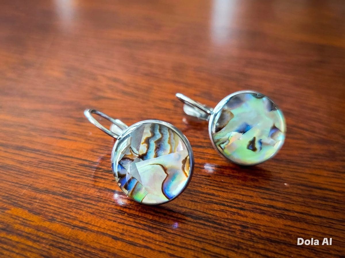 Leverback Earrings With Abalone Shell