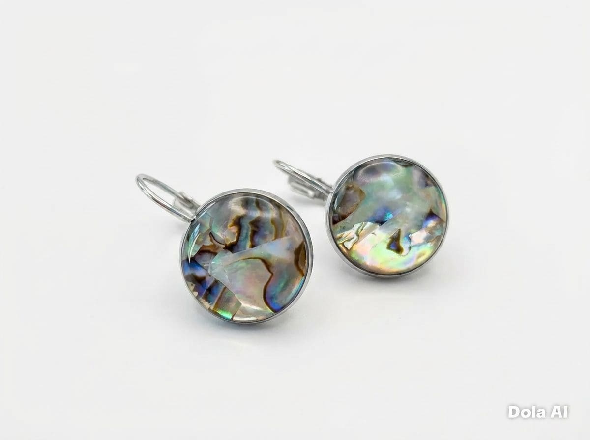 Leverback Earrings With Abalone Shell - Image 4