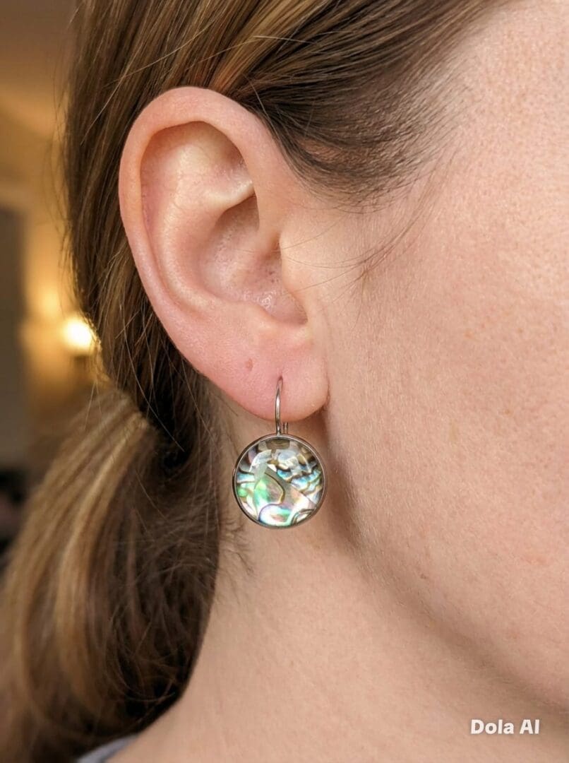 Leverback Earrings With Abalone Shell - Image 6