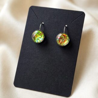 Lever back dichroic effect earrings. Hypo-allergenic stainless steel