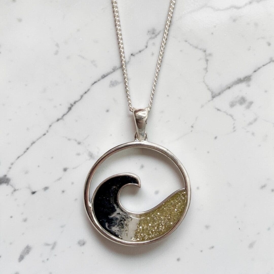 Sterling Silver Ocean Wave Pendant - Image 2