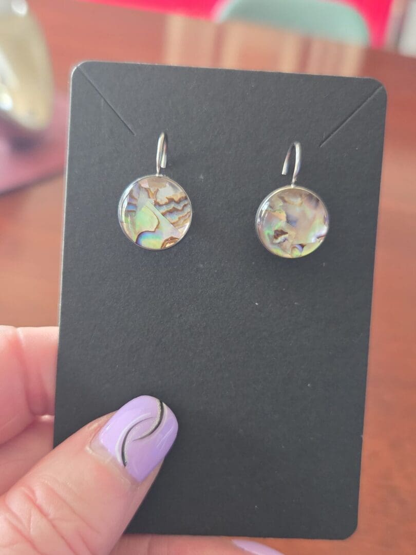 Leverback Earrings With Abalone Shell - Image 5