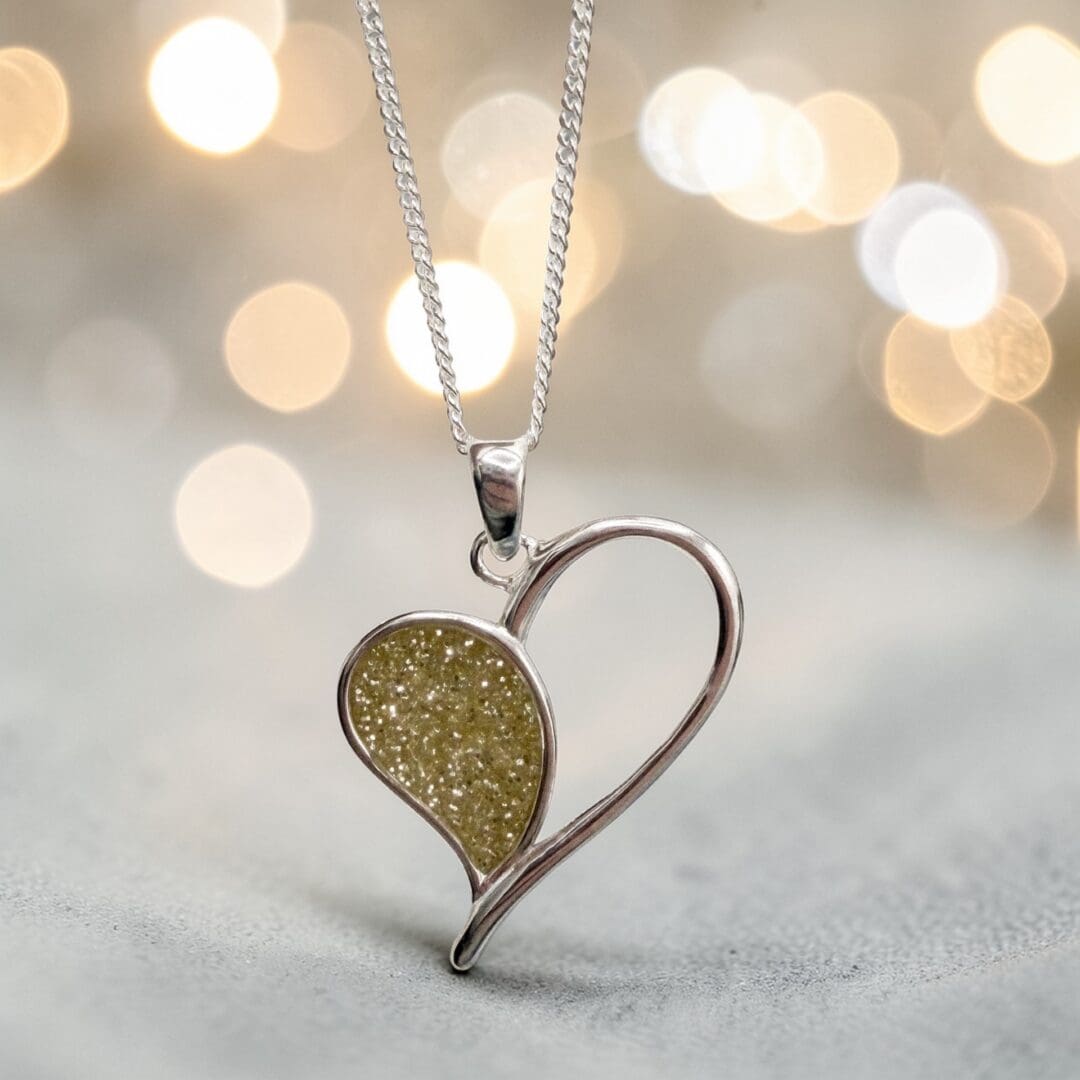 Sterling Silver and Gold Resin Heart Pendant