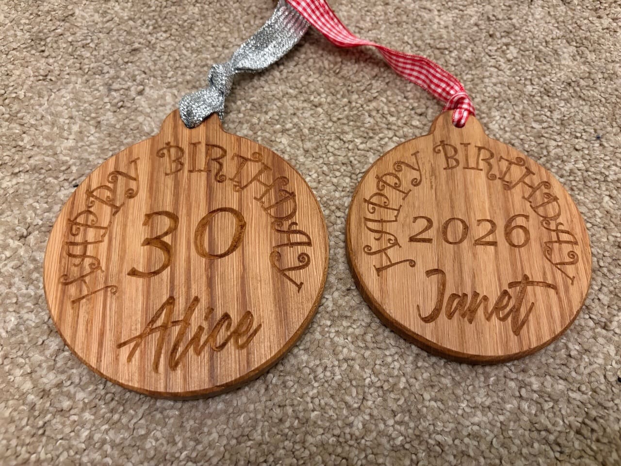 Wooden Birthday Medal