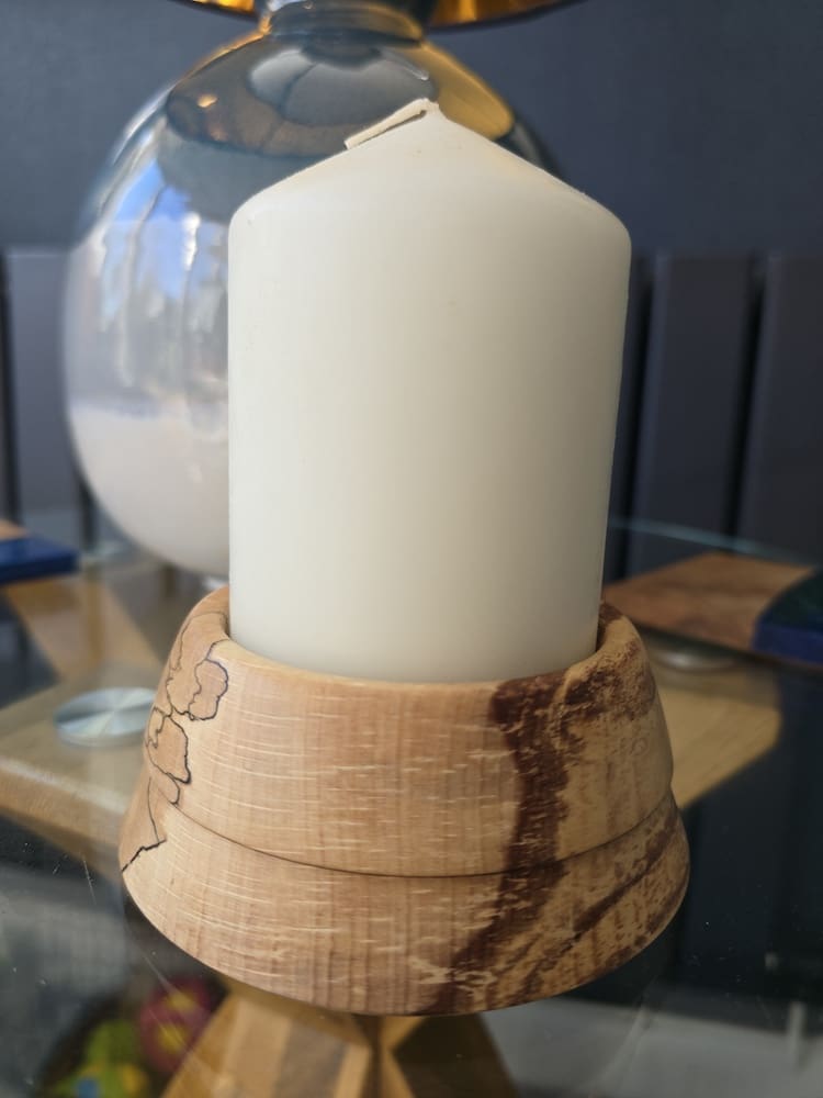 Flaming Beech Candle Holder with Pillar Candle - Image 4