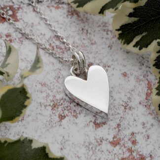 Chunky 3mm deep 13mm wide solid Argentium silver heart pendant necklace Made By Fee
