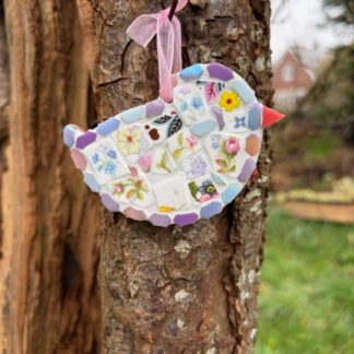 From broken to beautiful, spring chick from vinage china, gift for new beginings, encouragement
