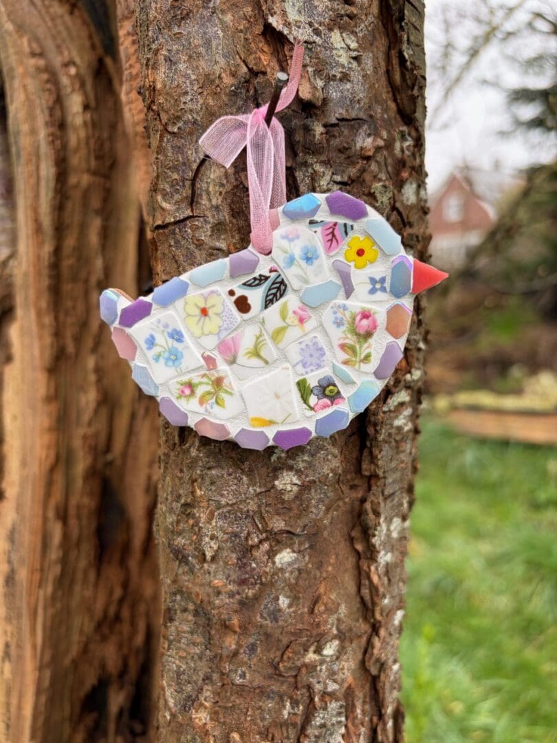 From broken to beautiful, spring chick from vinage china, gift for new beginings, encouragement