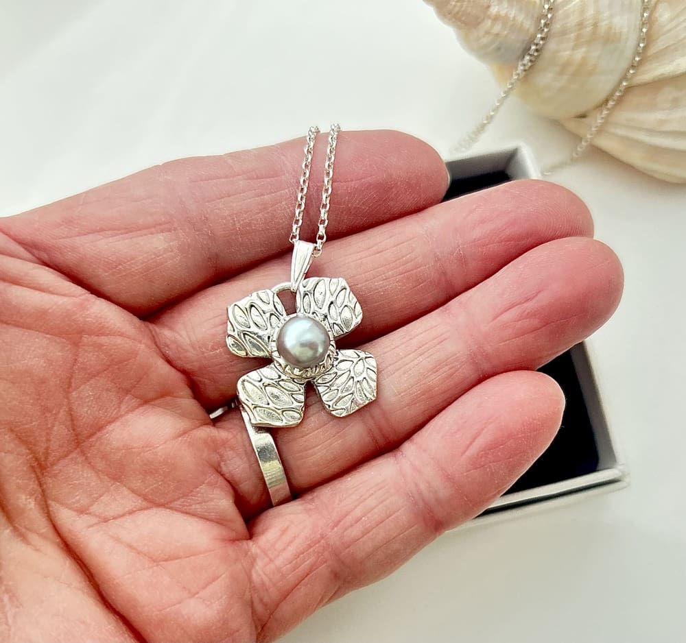 Fine Silver Pendant Pearl Necklace Pendant - Image 5