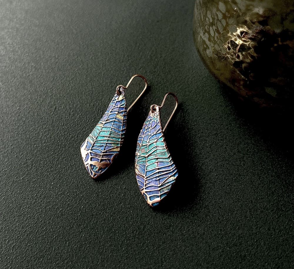 Copper Handcrafted Drop Erringins Gift For Her - Image 5