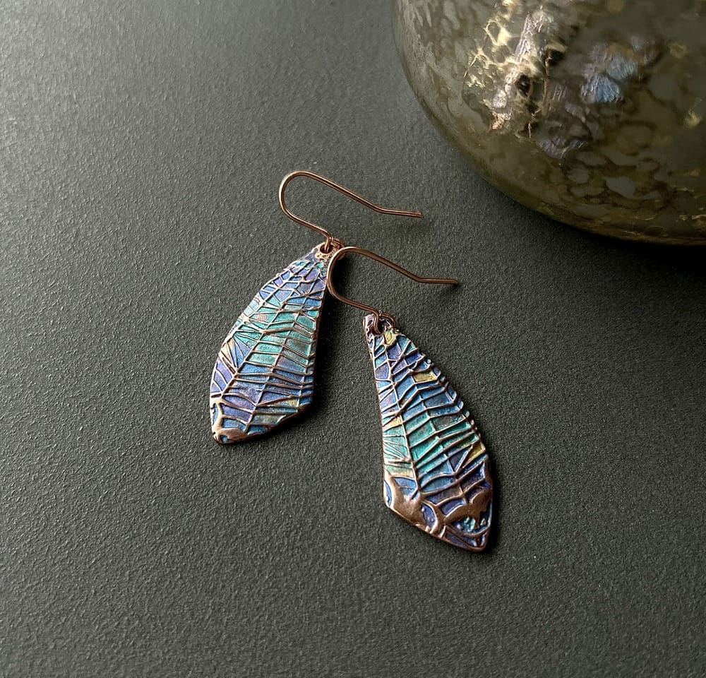 Copper Handcrafted Drop Erringins Gift For Her - Image 4