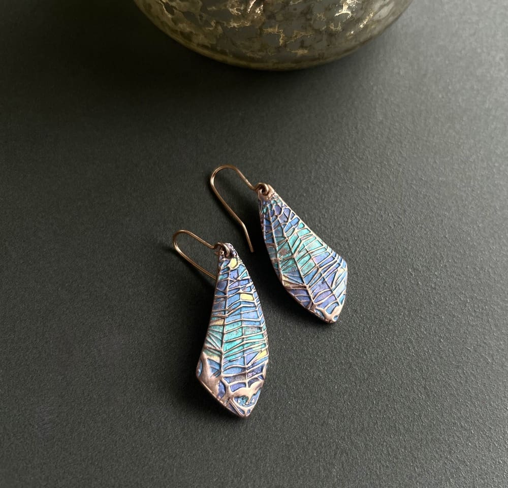 Copper Handcrafted Drop Erringins Gift For Her - Image 3