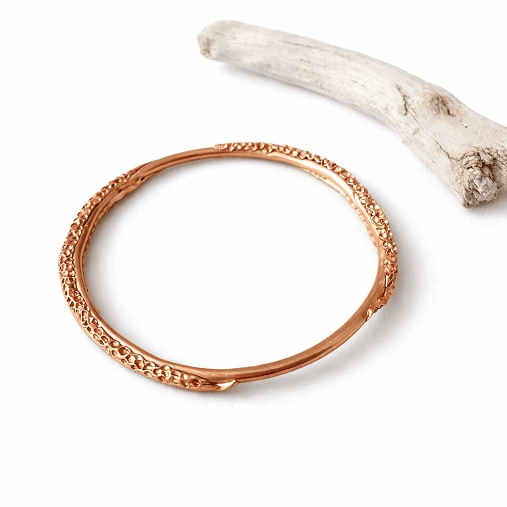 Copper and Bronze Handcrafted Organic Textured Bangles - Image 6