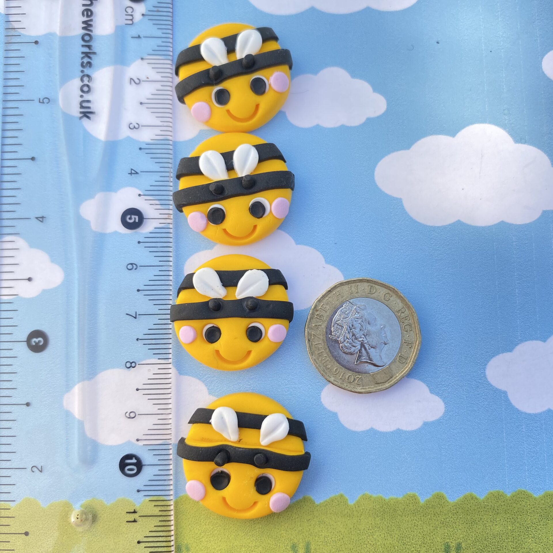 Miniature Bee Plant Pot Feet - Set of Four Handmade Indoor Risers - Image 4