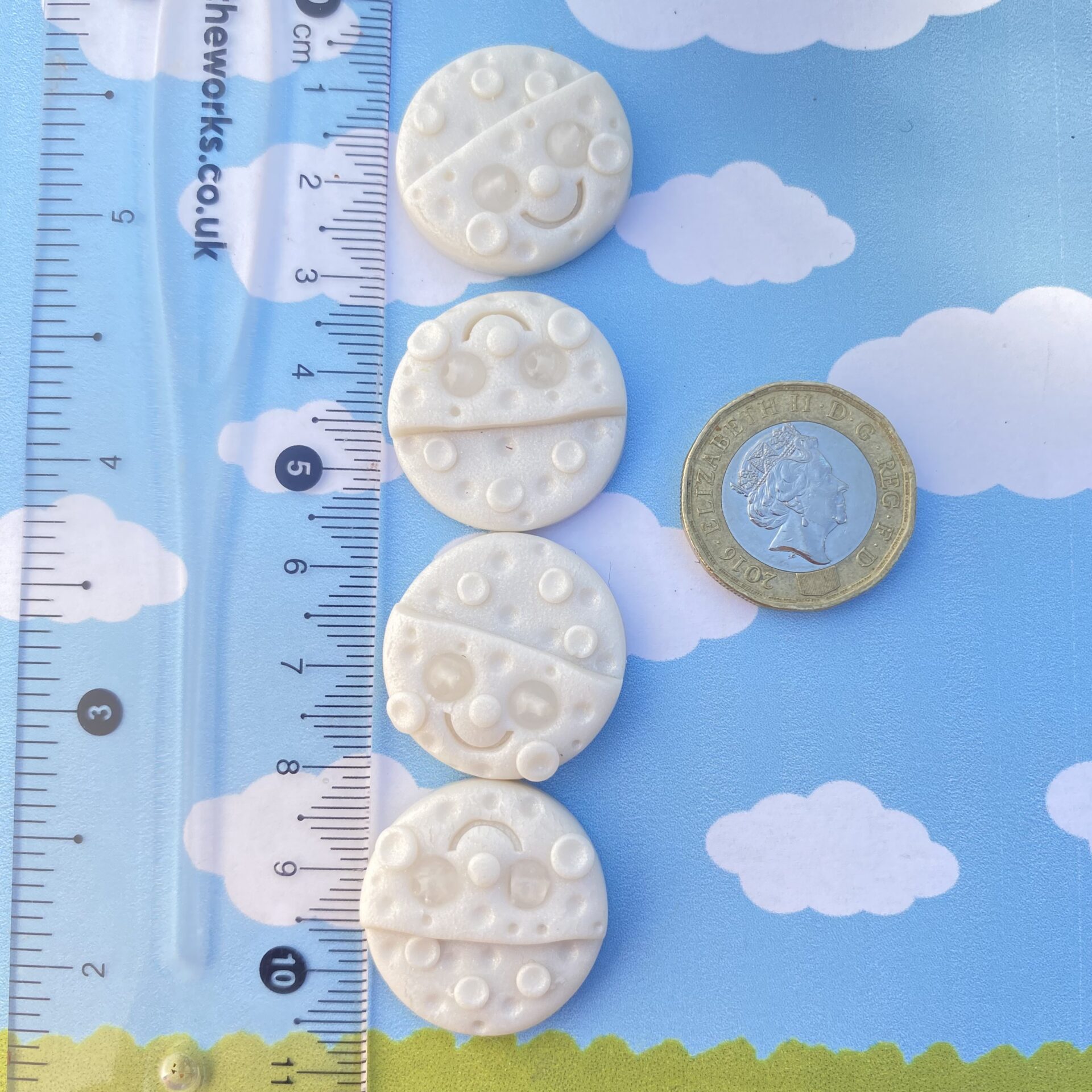 Miniature Moon Plant Pot Feet - Set of Four Handmade Indoor Risers - Image 4