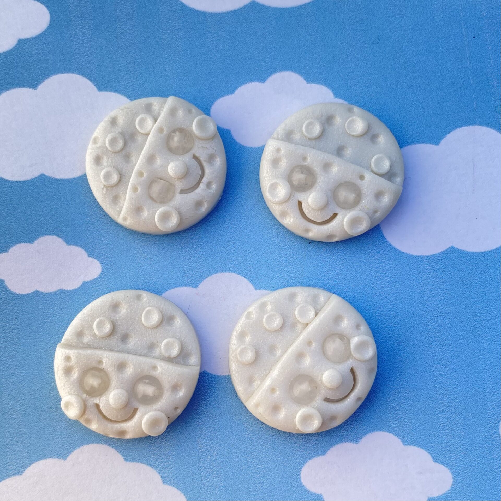 Miniature Moon Plant Pot Feet - Set of Four Handmade Indoor Risers - Image 2