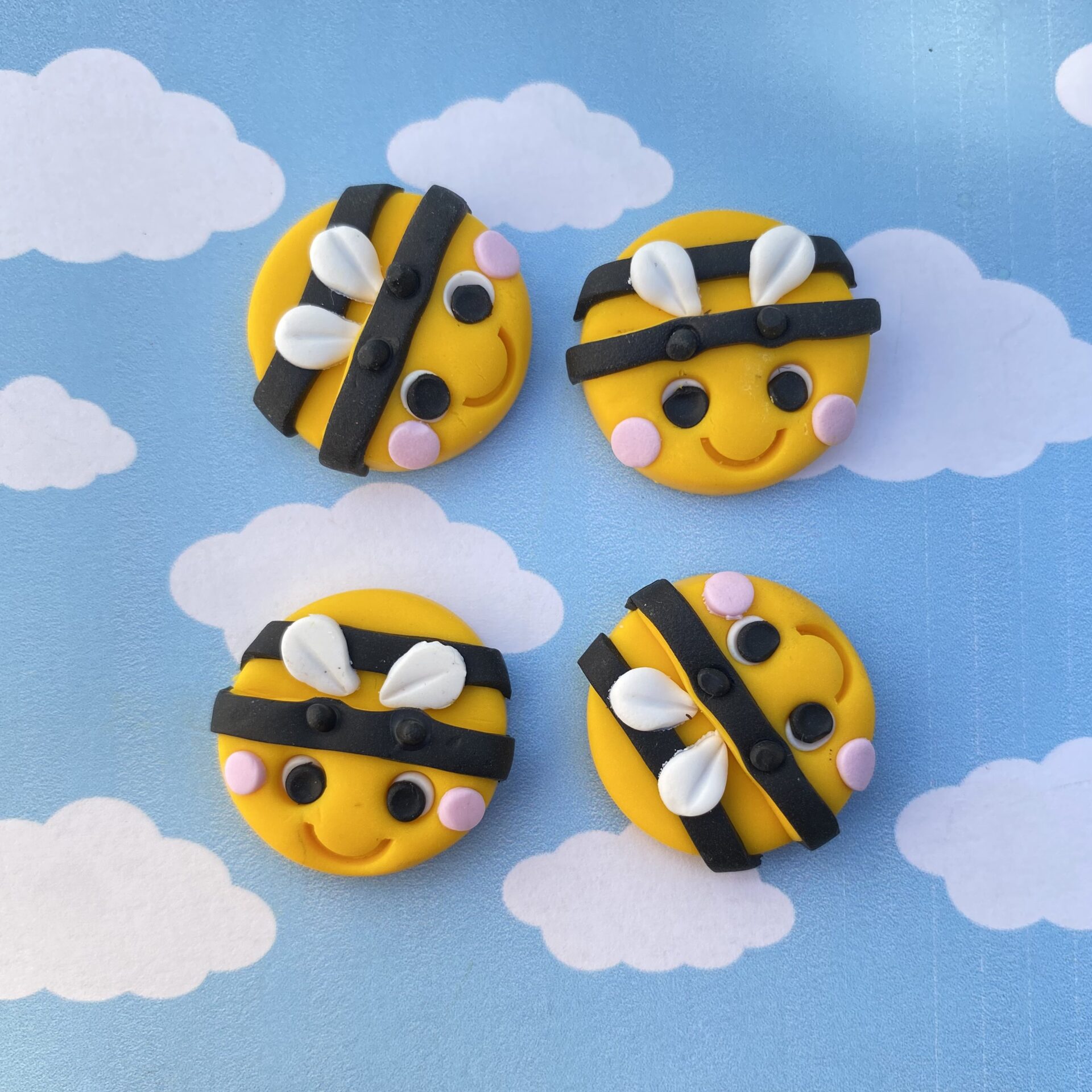Miniature Bee Plant Pot Feet - Set of Four Handmade Indoor Risers - Image 2