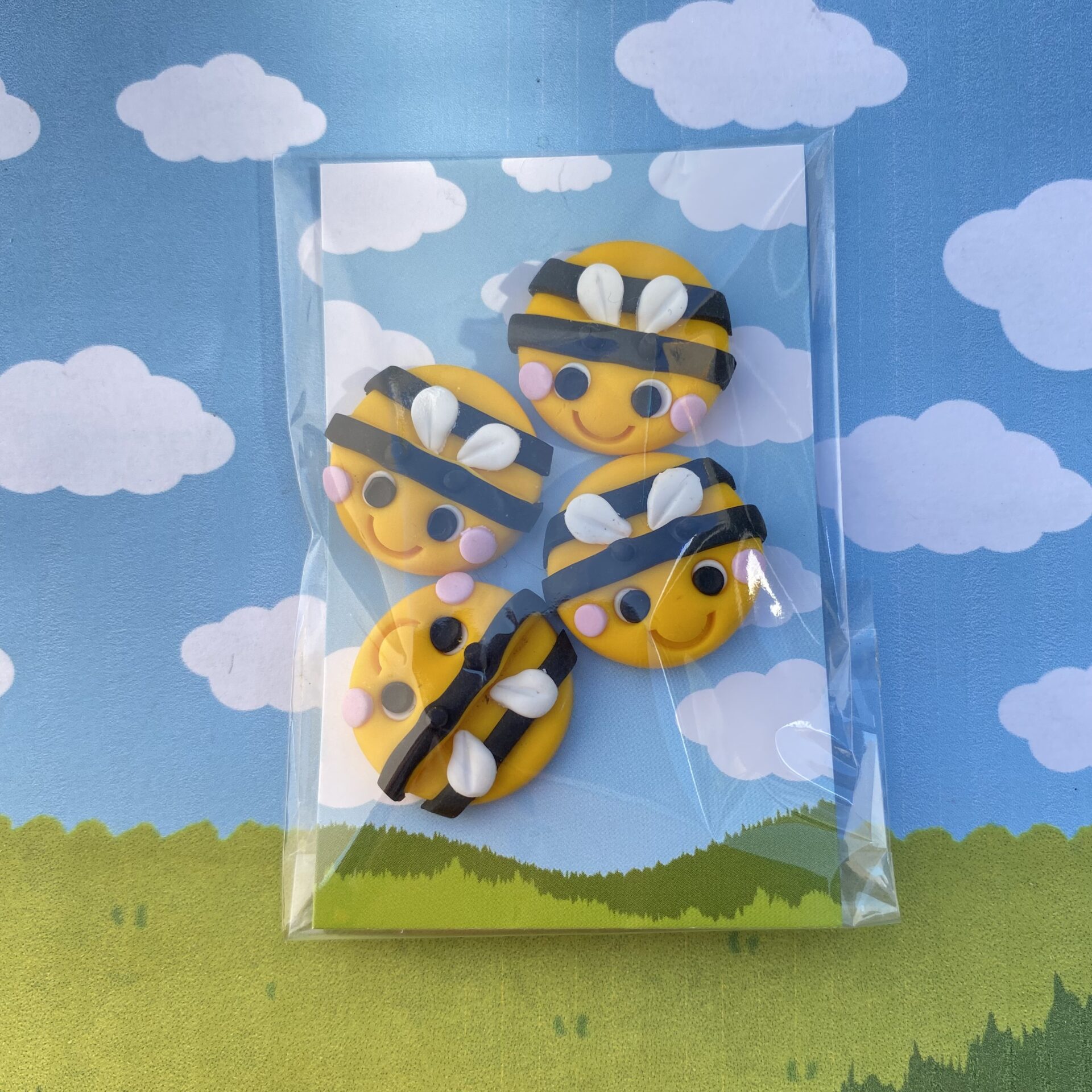 Miniature Bee Plant Pot Feet - Set of Four Handmade Indoor Risers - Image 5